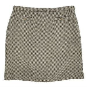 Loft‎ Factory Tan Black Tweed Career Academia A-Line Skirt Women Size 8 Petite
